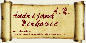 Andrijana Mirković vizit kartica